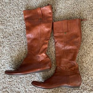 ‼️SOLD‼️Nine West Flat Chestnut Rider Boots Size 7 1/2